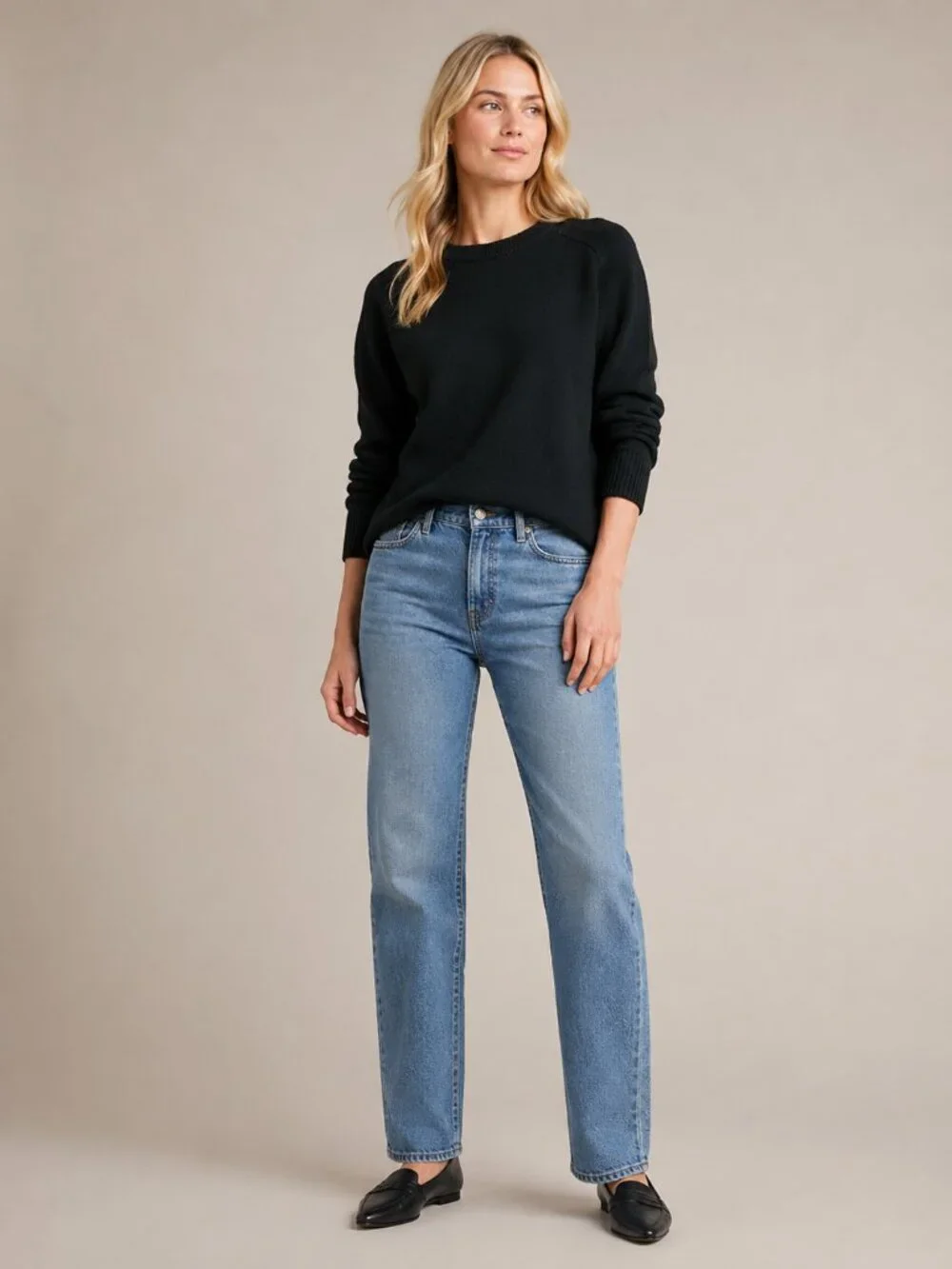 Banana Republic Perfectly Soft Crew-Neck Sweater Black Small #A3247